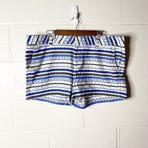 Khakis By Gap City Shorts Textured Stripe White Black Blue Size 18 Women 3 Inch